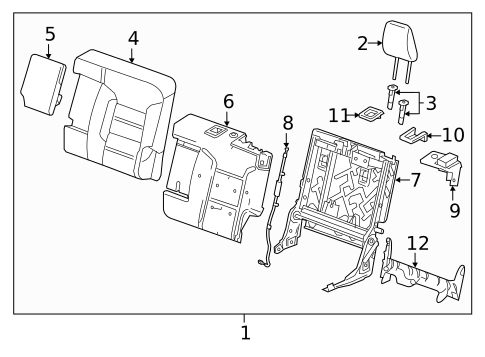 Rear Seat Components for 2021 GMC Acadia #2