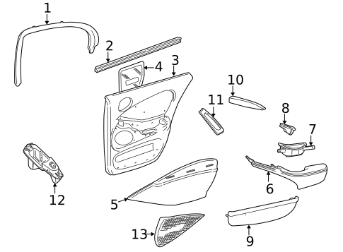 Interior Trim - Rear Door for 2005 Jaguar S-Type #0