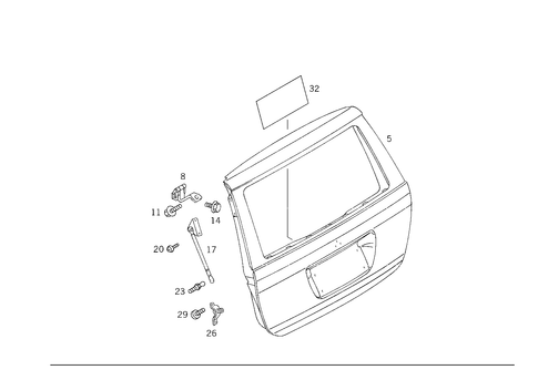 Rear-End Door for 2000 Mercedes-Benz ML320 #1