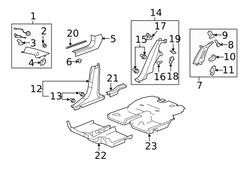 Interior Trim - Pillars for 2009 Saturn Aura #0