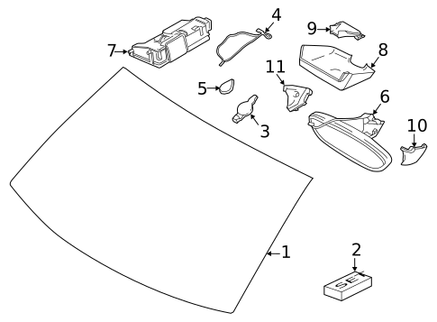 Windshield & Components for 2021 Porsche Macan #0