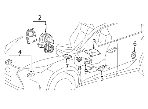 Air Bag Components for 2017 Lexus RC300 #3