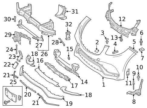 Bumper & Components - Front for 2018 Mercedes-Benz GLE550e #0