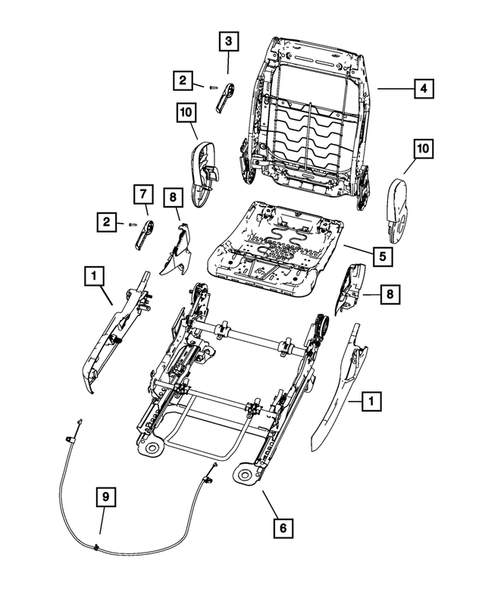 Front Seats - Adjusters, Recliners, Shields and Risers for 2009 Chrysler Sebring #2
