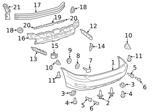 Bumper & Components - Rear for 2004 Lexus RX330 #0