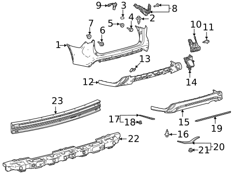 Bumper & Components - Rear for 2025 Toyota Highlander #0