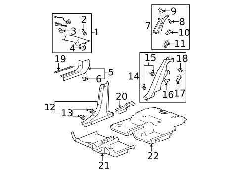 Interior Trim - Pillars for 2008 Saturn Aura #1