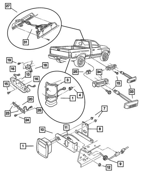 Lamps - Front, Rear and Courtesy for 2001 Dodge Ram 2500 #1