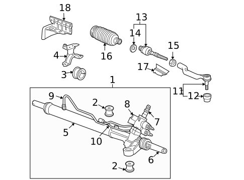 Steering Gear & Linkage for 2010 Honda Accord Crosstour #0