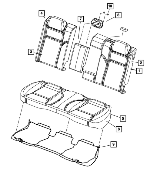 Rear Seats - Second Row for 2012 Dodge Challenger #2
