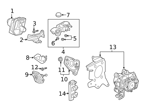 Master Cylinder - Components On Dash Panel for 2007 Volvo V50 #9