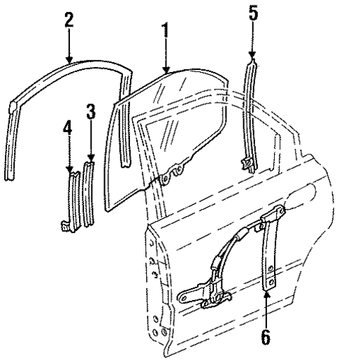 Glass - Rear Door for 1997 Honda Accord #0