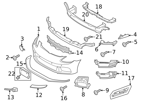 Bumper & Components - Front for 2020 Porsche Panamera #2