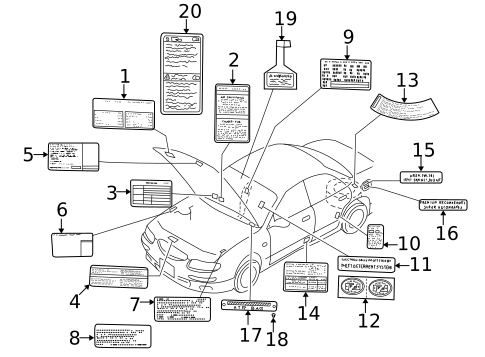Labels for 1997 Mazda Millenia #0