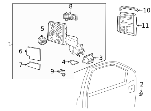 Outside Mirrors for 2025 Chevrolet Silverado 2500 HD #2