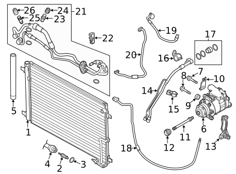 Condenser, Compressor & Lines for 2012 Audi A8 Quattro #0