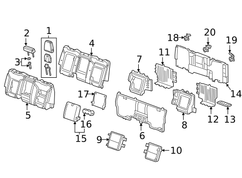 Rear Seat Components for 2021 GMC Sierra 3500 HD #1
