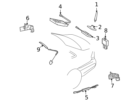 Antenna & Radio for 2009 Mercedes-Benz CLK350 #1