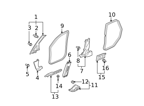 Interior Trim - Pillars for 2013 Honda Fit #0