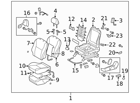 Driver Seat Components for 2013 Toyota Corolla #0