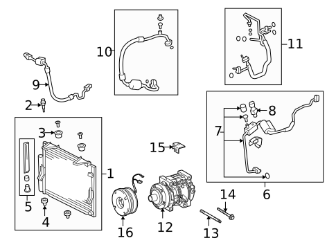 Condenser, Compressor & Lines for 2013 Toyota Sequoia #0