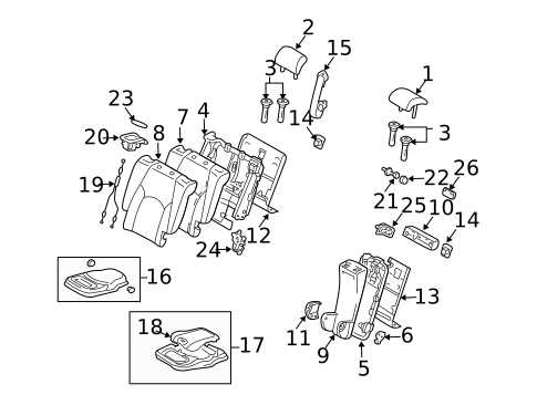 Rear Seat Components for 2008 Lexus RX400h #0