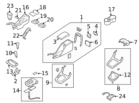Center Console for 2004 Subaru Baja #0