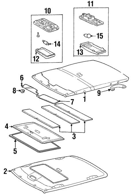 Interior Trim - Roof for 1998 Chevrolet Prizm #0