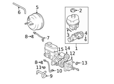 Master Cylinder - Components On Dash Panel for 2004 Dodge Ram 3500 #1