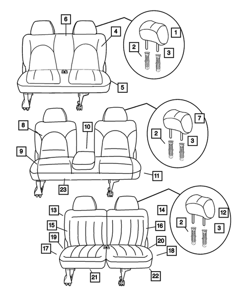 Rear Seats-Folding and Quads for 2002 Dodge Grand Caravan #0