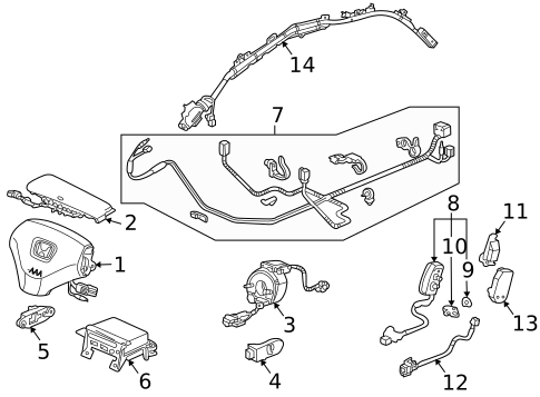 Air Bag Components for 2005 Honda Accord #1