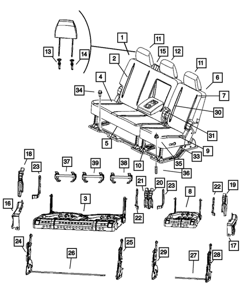 Rear Seats - Second Row for 2008 Dodge Ram 2500 #9