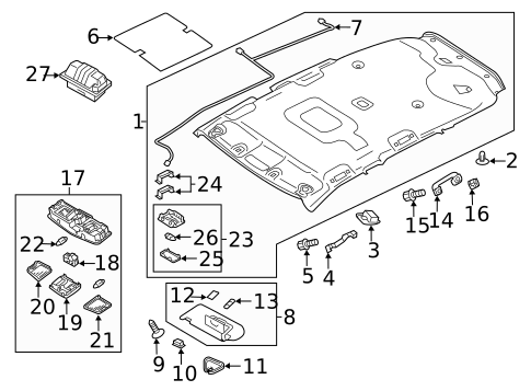 Interior Trim - Roof for 2015 Mitsubishi Outlander #1