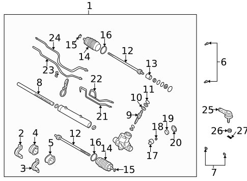 Steering Gear & Linkage for 2004 Kia Rio #0