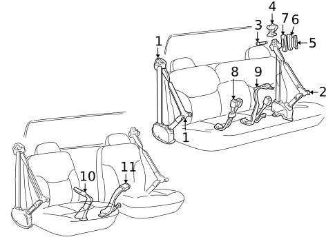 Seat Belt for 2000 Chevrolet K2500 Pickup #4