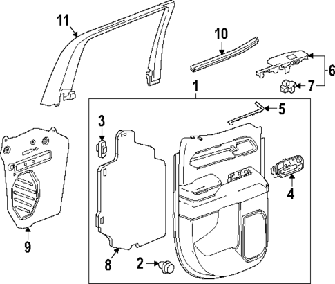 Interior Trim - Rear Door for 2024 GMC Sierra 2500 HD #3