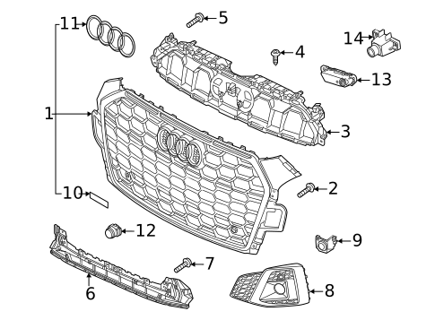 Grille & Components for 2023 Audi A5 Quattro #0