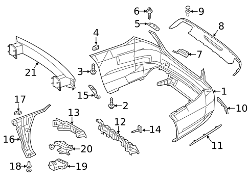 Bumper & Components - Rear for 2004 Mercedes-Benz C32 AMG #1