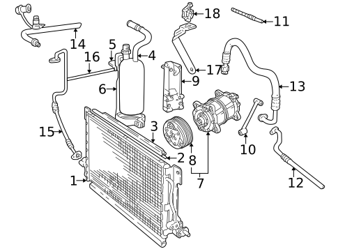 Condenser, Compressor & Lines for 2003 Volvo C70 #0