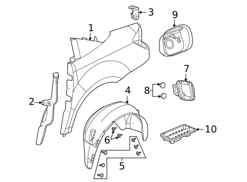 Quarter Panel & Components for 2004 Saturn Ion #1