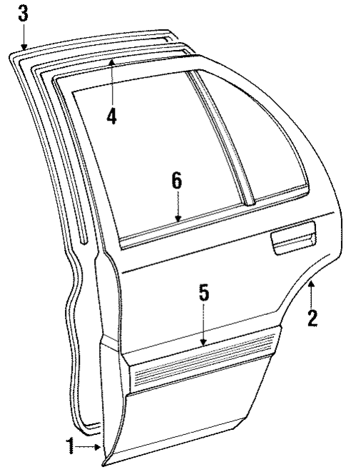 Door & Components for 1990 Mitsubishi Mirage #1
