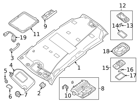 Interior Trim - Roof for 2019 Nissan Pathfinder #1