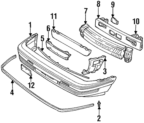 Bumper & Components - Front for 1989 Pontiac Sunbird #0
