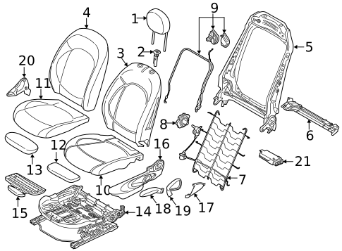 Rear Seat Components for 2015 Mini Cooper #8