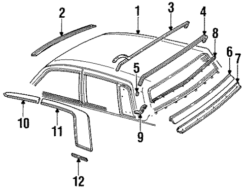 Exterior Trim - Roof for 1990 Cadillac Seville #0