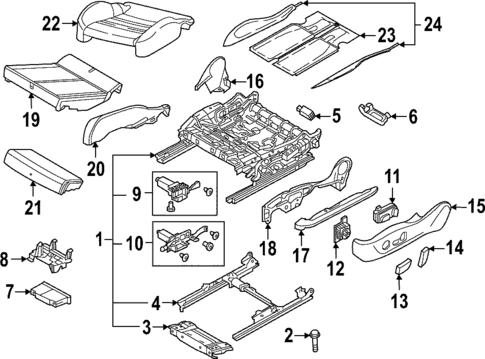 Front Seat Components for 2022 Audi A6 Quattro #13