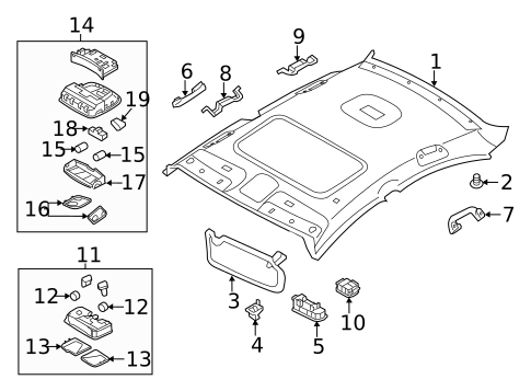 Interior Trim - Roof for 2011 Hyundai Sonata #0