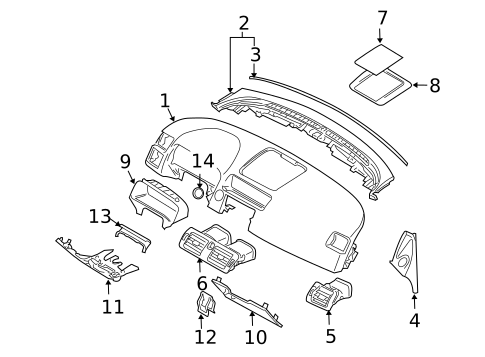Instrument Panel Components for 2007 Volvo V50 #0