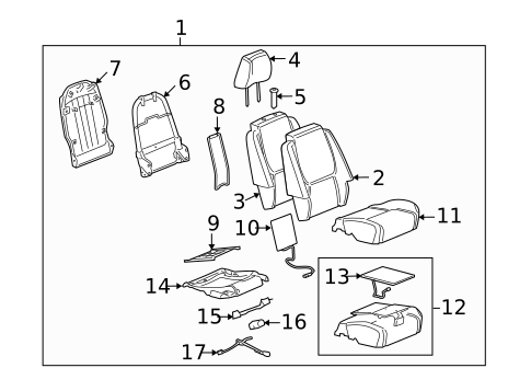 Front Seat Components for 2009 Pontiac Torrent #0