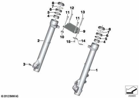 Telescopic Forks, Telelever for 2011 BMW-Motorrad G 650 GS Sertao #0